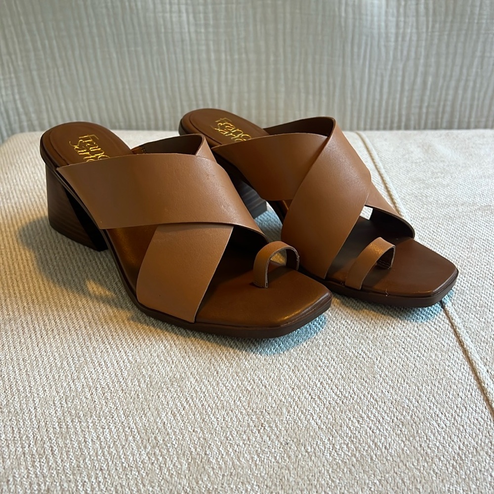 Franco Sarto Safia Block Heel Sandal Brown Size 8.5M